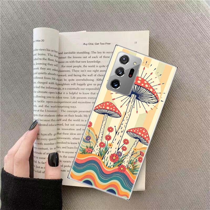 Чехол для телефона в стиле Boho Hippy с грибами и восходом солнца для Samsung A17 A37 A57 A54 A14 A24 A34 A07 A04S A02S A12 A22 A32 A52S A16 A26 A36 A56 A7