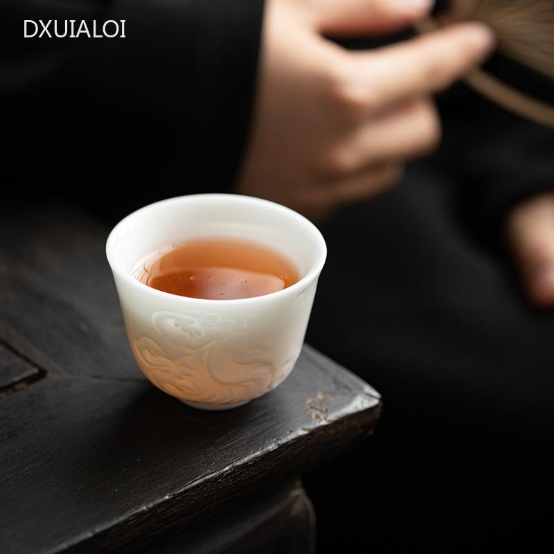 Чайная чашка из китайского нефритового фарфора со льдом. Мастер-чашка. Высококачественная чайная чашка ручной работы. Кухонные принадлежности. Чай «Кунг-фу». Свадебный подарок.