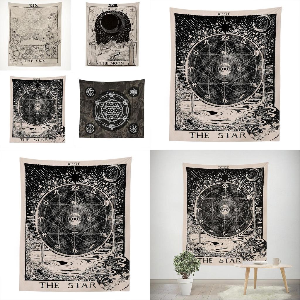 Wall Amkun Tarot Tapestry The Moon Star And Sun Medieval Divination Europe