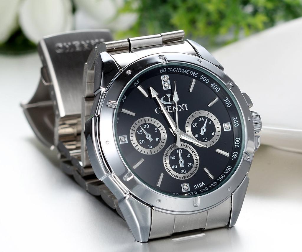 JewelryWe Casual Business Watch with Stainless Steel Analog Quartz Alloy Perfect for Day Gifts Men's Band, Movement, Movement, Valentine's