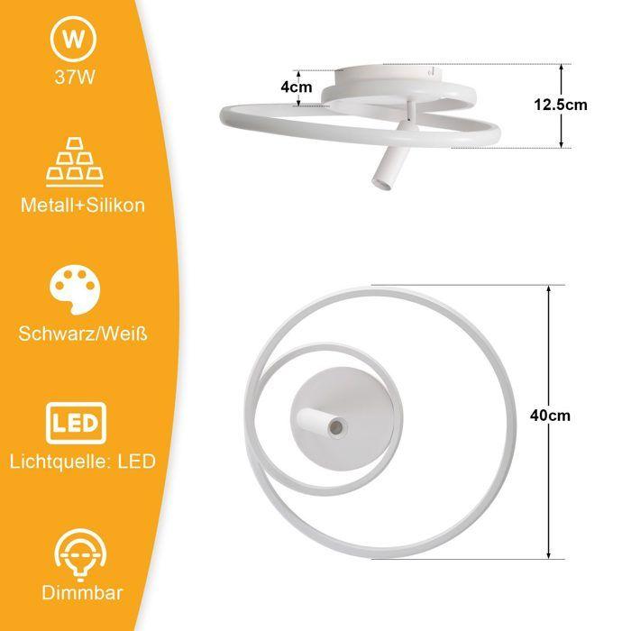 Plafonnier LED - NETTLIFE - Nettlife LED Plafonnier - Dimmable - 40 cm - 37W, spot & télécommande