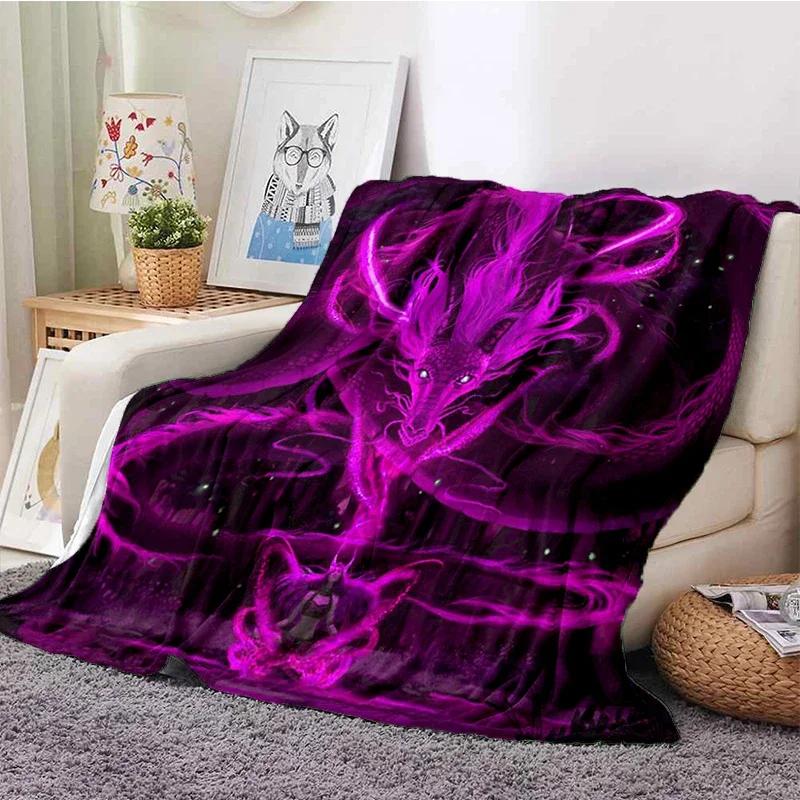 Colorful Dragon Blanket Dragonsoft Plush Blanket, Flannel Blanket Throw Blanket For Living Room Bedroom Sofa Cover
