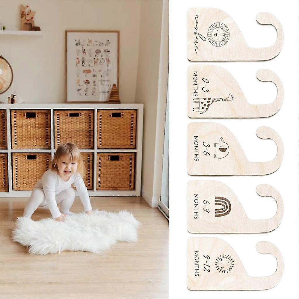 Wooden Baby Closet Dividers Clothes Organizers Newborn Growth Remembrance