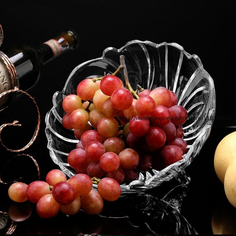 Современная креативная хрустальная стеклянная фруктовая тарелка для дома, конфетница, салатница для сухофруктов, украшение для кофейного столика в гостиной, хранение