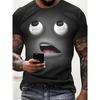 Casual Short Sleeved Printed Fashionable Oversized 3D Top Pattern T-shirt for Men Comfortable Summer Round Neck