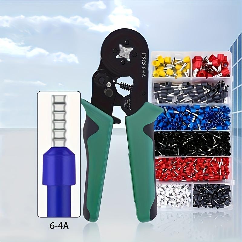 1 шт. Обжимные клещи, Инструмент для обжима трубчатых наконечников, HSC8 6-4A/0,25-10 мм², Саморегулирующиеся трещоточные клещи для обжима проводов, Подходят для ремонта велосипедов