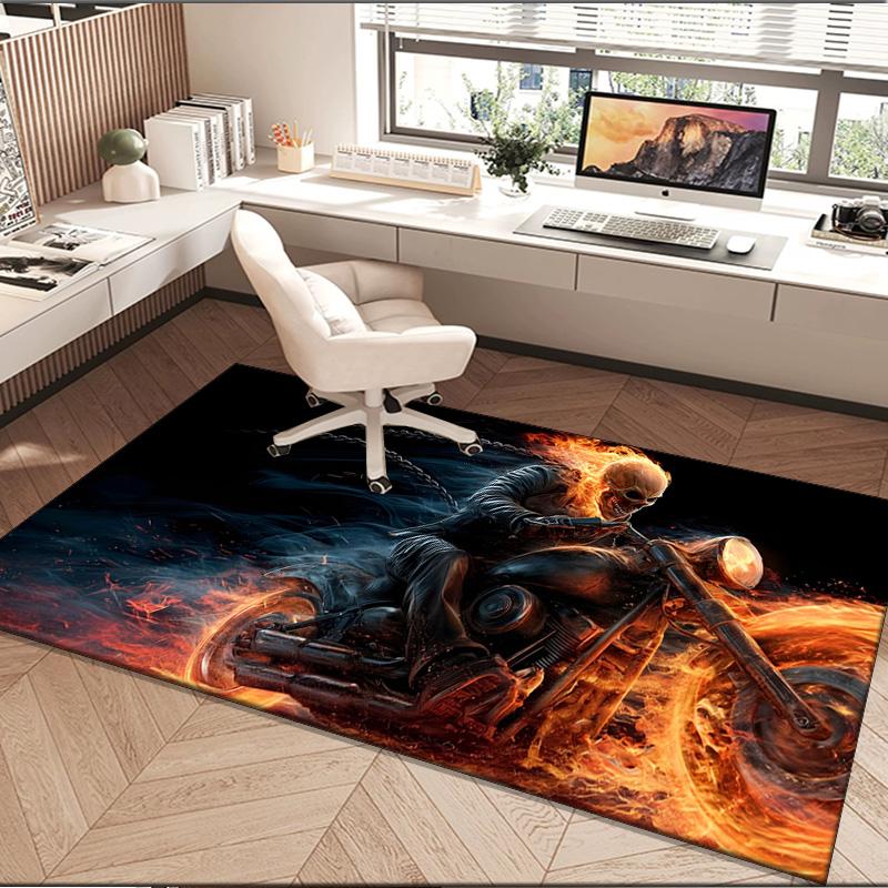 Ghost Rider Area Rug Suitable for Indoor And Outdoor,Carpets for Playroom, Homes, Offices, Living Rooms,Home Decor,Christmas Fan Gift