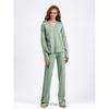 Autumn Winter Knitted Sweater Suit Female Loose V Neck Jumper Pant Two Piece Sets