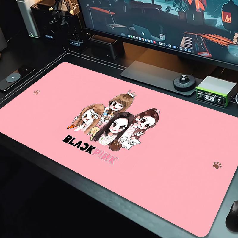 Blackpink Blink Lace Solid Color Mouse Pad Large Gaming Table Cushion Non-slip Laptop Tablet Big Mousepad XXL Mat Mini PC Playmat With Lock edge