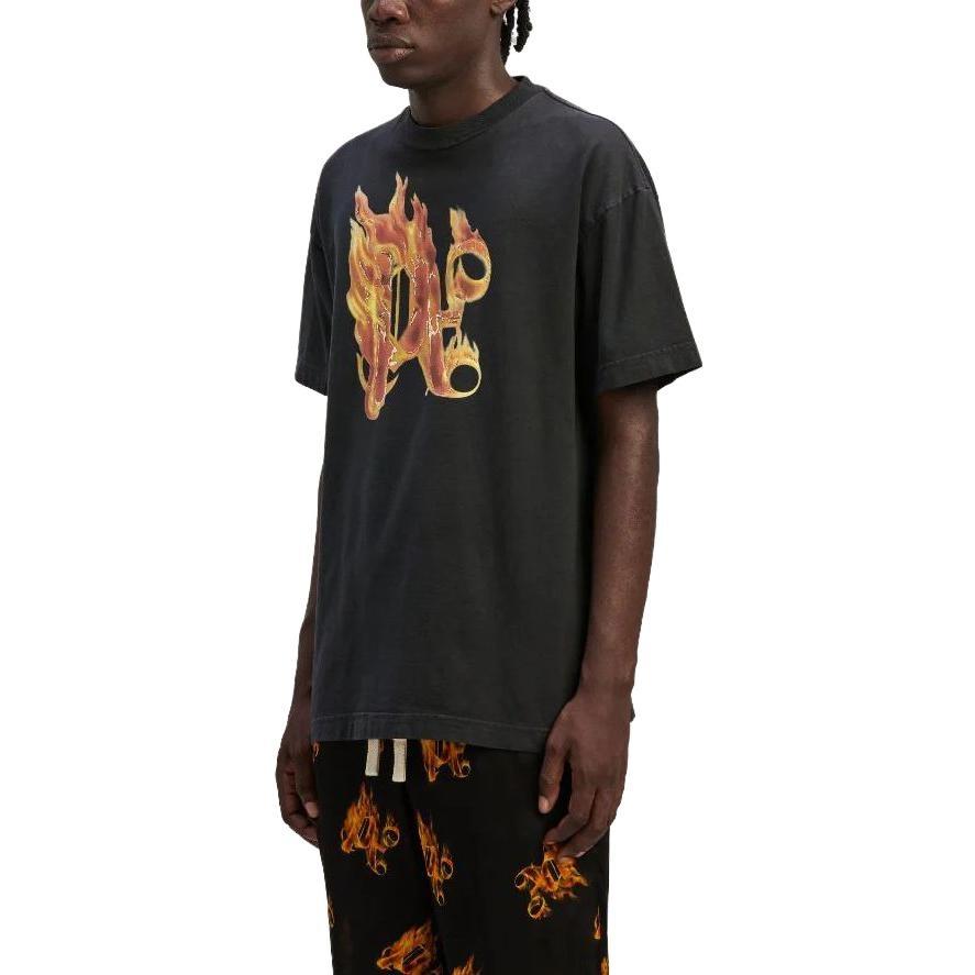 Palm Angels Burning monogram-print T-shirt Men's PMAA072R24JER0011076