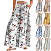 Women High Waisted Wide Leg Pants Casual Flowy Palazzo Pants Floral Print Trousers With Pocket