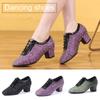 Женская танцевальная обувь для взрослых, квадратная танцевальная обувь на среднем каблуке с мягкой подошвой, обувь для латинских танцев, матросская танцевальная обувь на каблуке 5 см