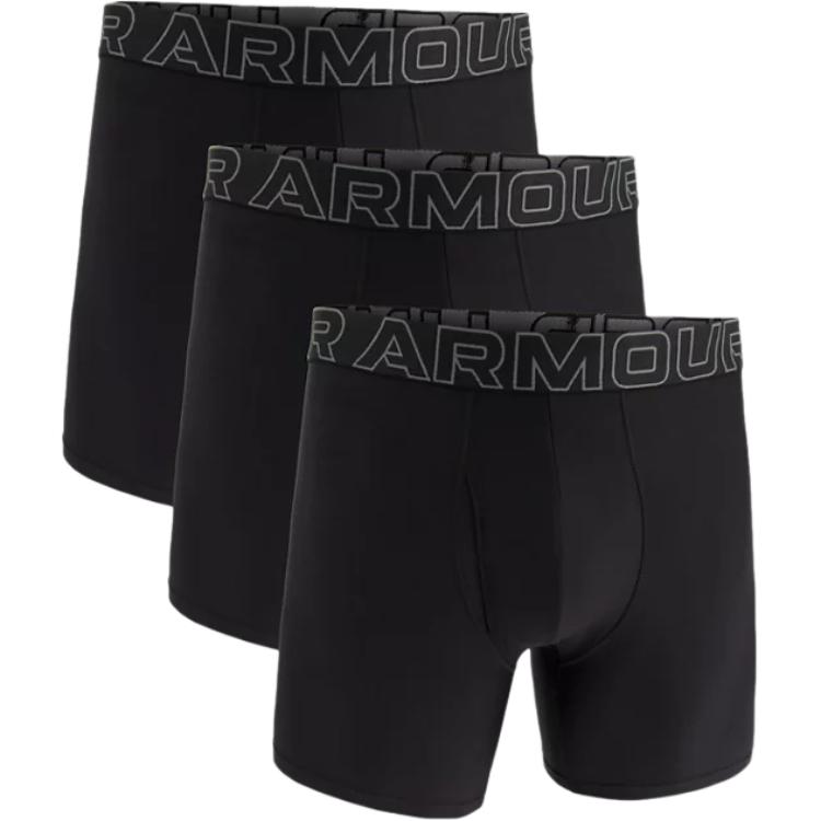 Under Armour Мужское нижнее белье Боксеры 6" Удобные Мягкие Дышащие 3 шт. Черный 1383878-001