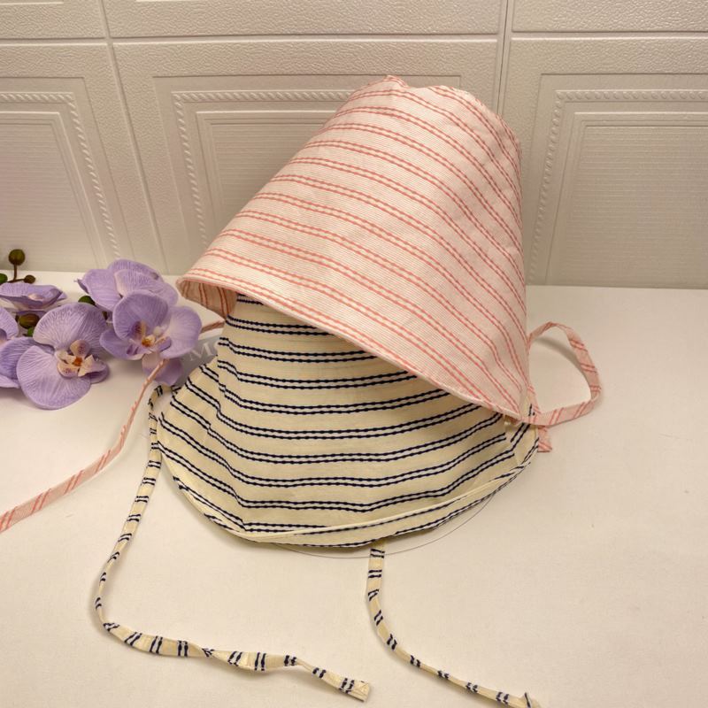 Striped fisherman's hat, female hat, summer big eaves, niche unique, thin breathable face small visor
