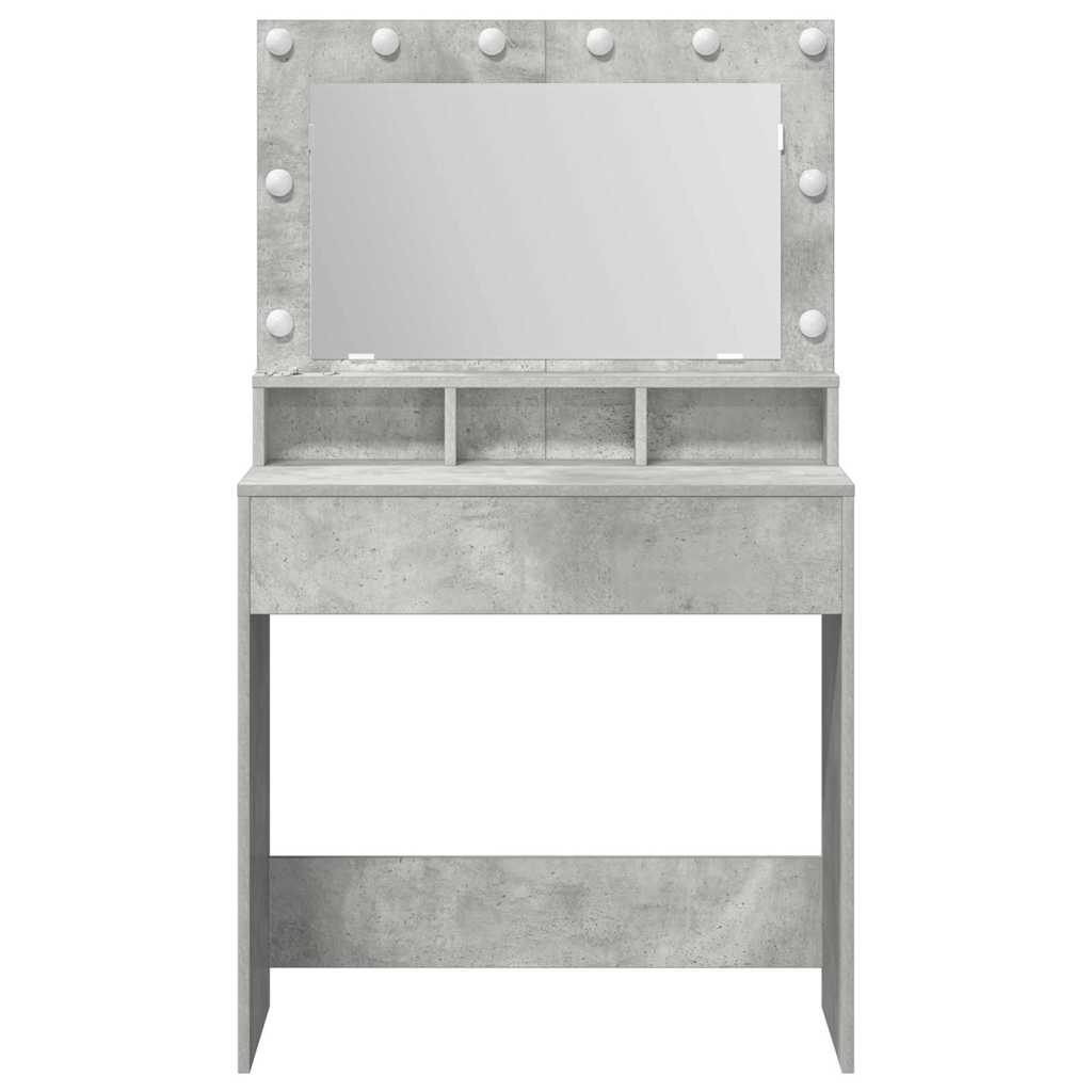 Makeup Table Concrete Grey 78.5 x 41 x 135 cm Particleboard