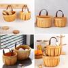 2025 Новые кухонные корзины для хранения щепы с ручкой плетеные корзины ротанговая корзина для пикника хлеб фрукты хранение подвесная корзина орг