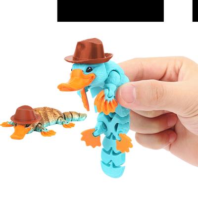 3D-печатная шарнирная фигурка утконоса, украшение, игрушка со шляпой, новый уникальный подарок, модель