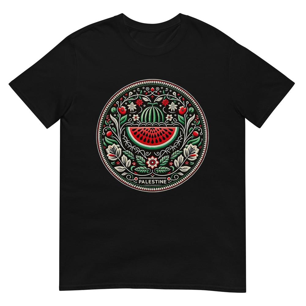 Palestine Watermelon Floral Pattern T-shirt