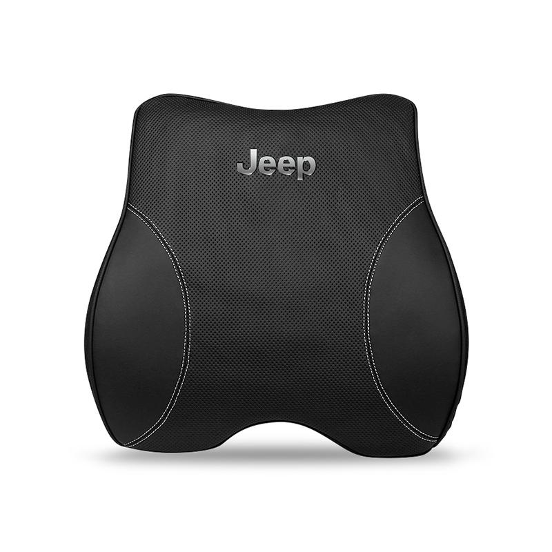 Car Leather Headrest Seat Lumbar Support Waist Cushioning For Jeep Grand Cherokee Wrangler JK Gladiator Compass Renegade Avenger