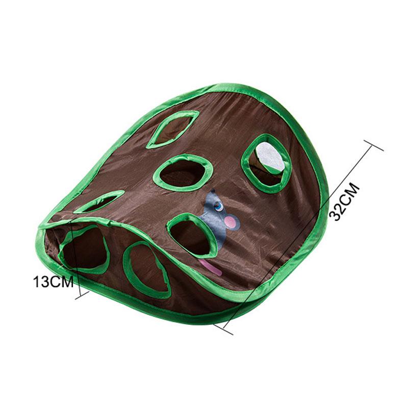 Игра для кошек и мышей, интеллектуальная игрушка, колокольчик, палатка с 9 отверстиями, кошки играют в туннель, складные игрушки для охоты на мышей, которые поддерживают активность котят, домашних животных