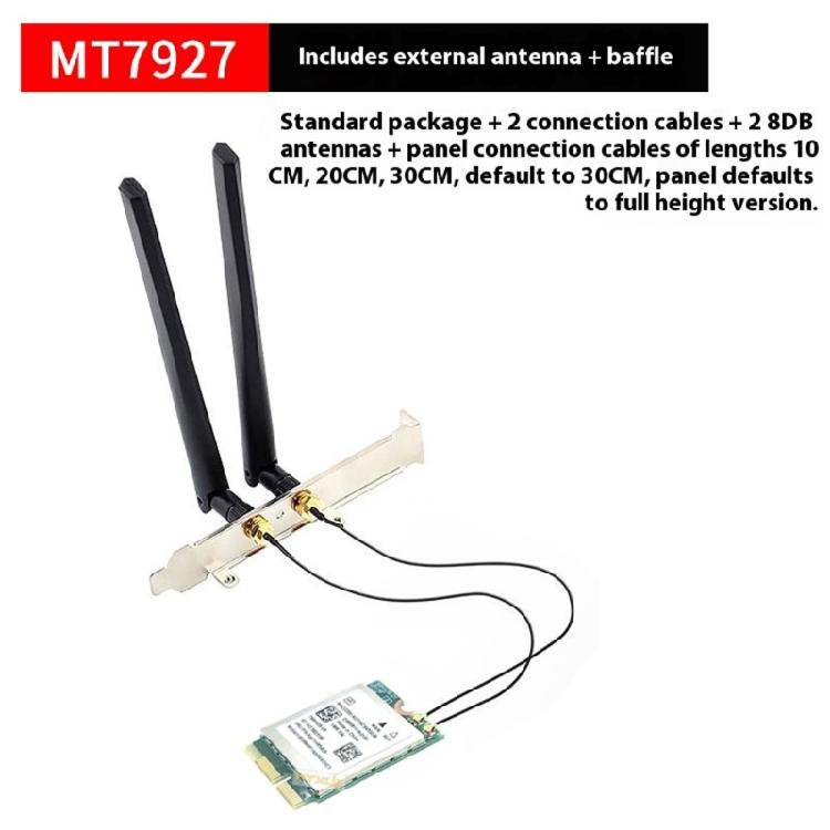 Передовые технологии MT7927 WiFi7 Беспроводные адаптеры NGFFs M.2 Интерфейсы 320 МГц Полоса пропускания 6 ГГц Канал 8774 Мбит/с Металлический корпус