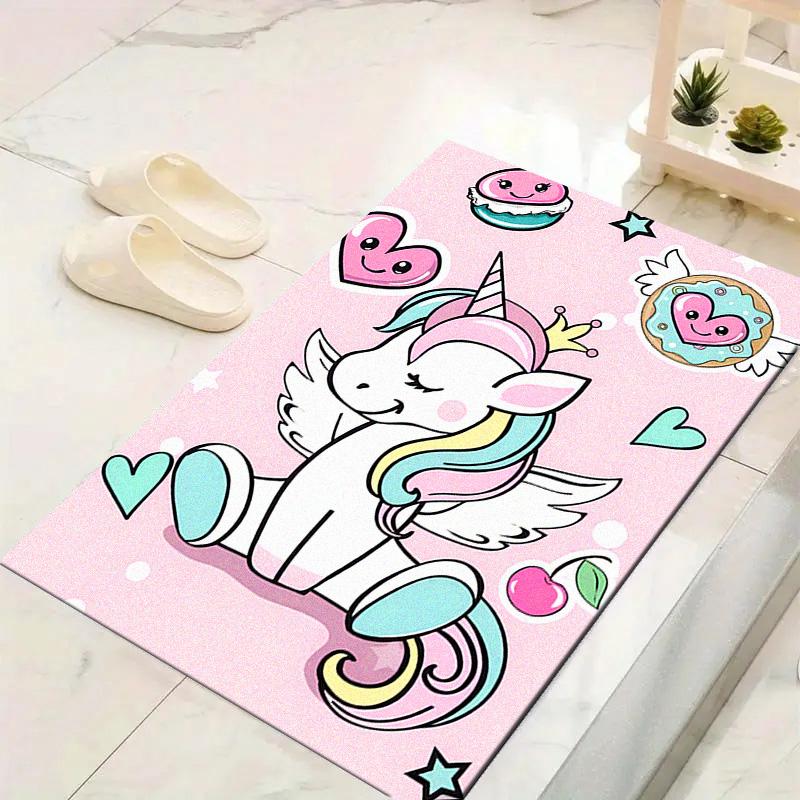 Cartoon Uni-horse Carpet Rug for Living Room Bedroom Home Sofa Decoration,Kids play Non-slip Floor Mat