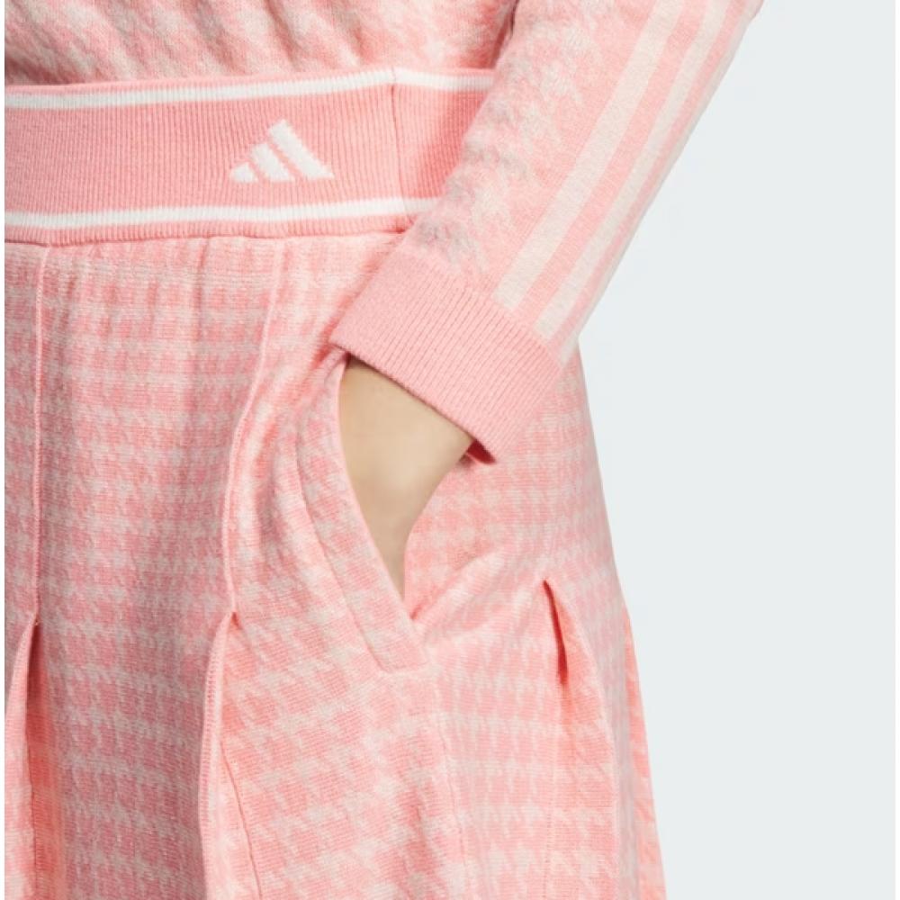 Adidas Golf 24fw Women S SeaSonal Skirt Prime Knit Pleated Skirt Im7259 Pink