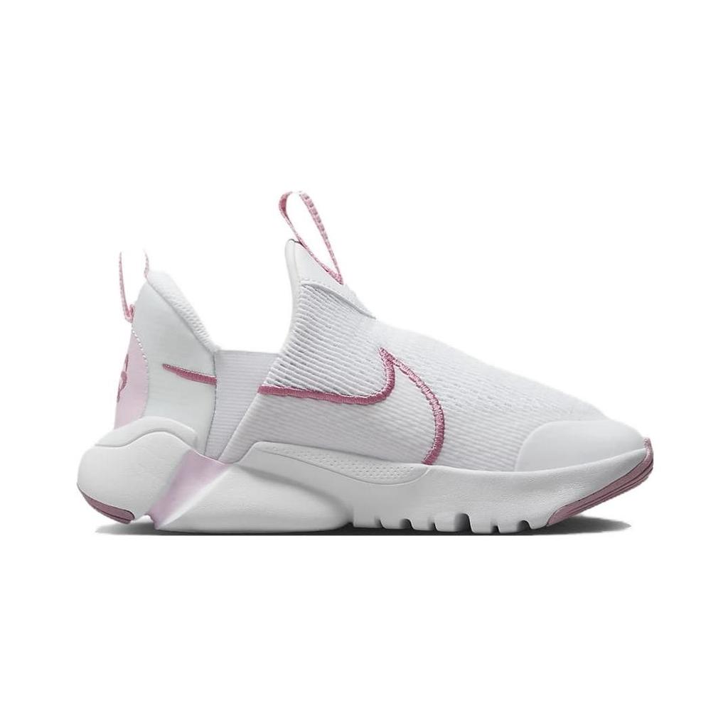Nike Flex Runner 2 BP Кроссовки для бега с круглым носком, на шнуровке, дышащие, прочные, с низким верхом, детские, белые/розовые DV9000-100