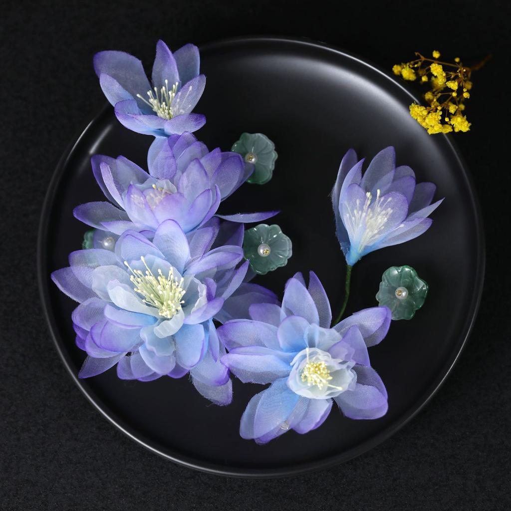 Заколки для волос в виде цветка, вилки, китайские аксессуары для волос ханьфу для женщин, вилка-шпилька ручной работы, винтажные свадебные украшения для волос в стиле ретро, короны для девочек и женщин