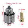 4pcs/set Micro Motor Drill Chucks Clamping 0.3-4mm Taper Mounted Drill Chuck with Chuck Key 3.17mm Brass