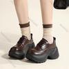 Модные ретро туфли Мэри Джейн на толстой подошве с высокой платформой весна-осень женские на шнуровке массивные туфли на высоком каблуке лоферы черные коричневые модные туфли-лодочки