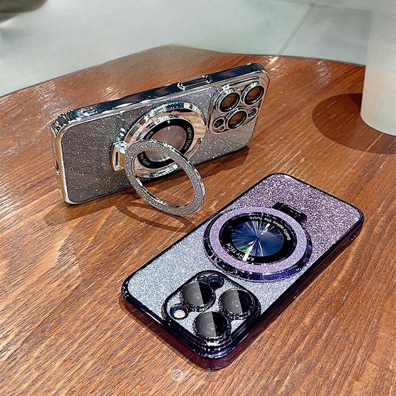 Luxury with Bracket Glitter Case For Honor X9 X9A X8 X8A X8B X7 X7A 200 200Lite 90  70Lite 9X Y9S Y7A Y7 Y9 Case Holder Cover