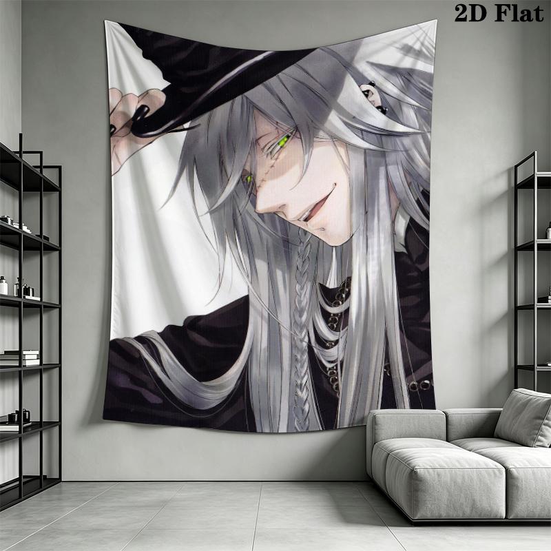 Death God Butler Wall Tapestry Aesthetic Wall Hanging Printed Fabric Blanket Decorative Tapestries for Bedroom Living Room Home Decor