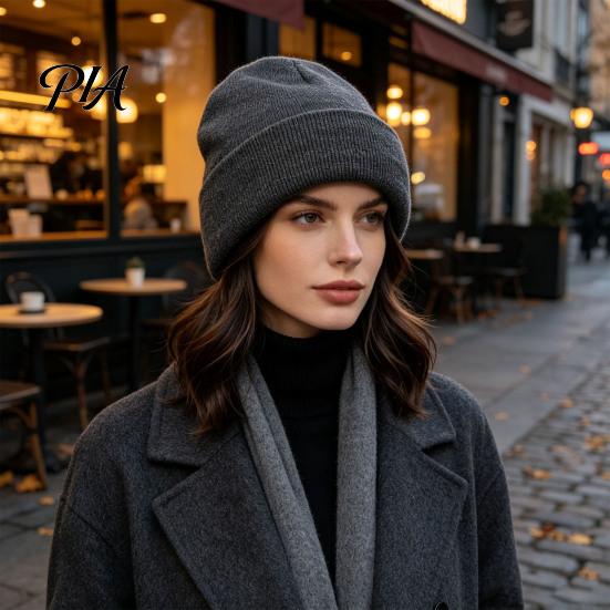 Solid Color Cold Weather Hats Satin Lined Knit Hat for Women, Winter Warm Soft Beanies, Fashion Stretchy Thermal Outdoors Frizz-free Hair Protection,