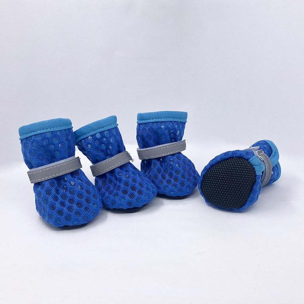 4 шт./компл. обувь для собак для маленьких и средних собак, кошек, нескользящая сетка, дышащие, светоотражающие ботинки для щенков, обувь для чихуахуа, йоркширского мопса