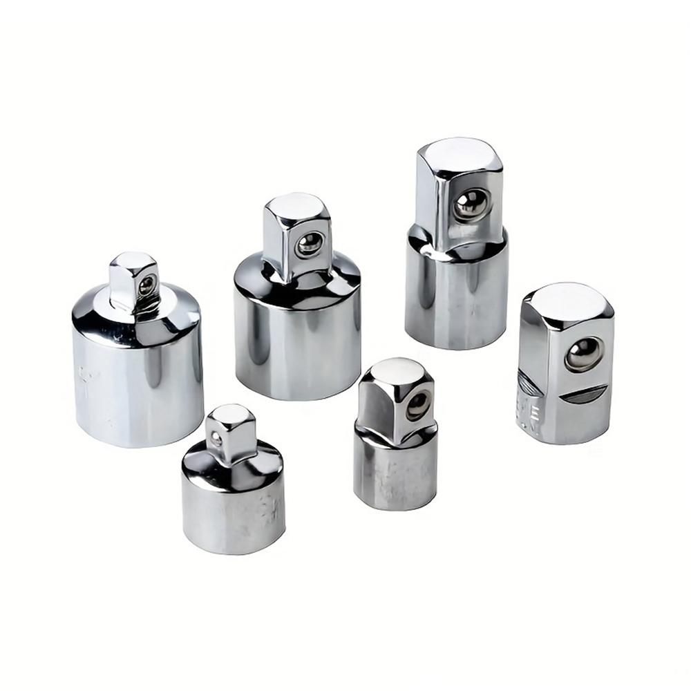 6pcs Ratchet Wrench Socket Converter Sleeve Head Adapter 1/2 " To 3/8" To 1/4 "Stainless Steel To 1/4" To 1/2 "To 3/8"