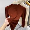 Slim-fit Semi-turtleneck Inner Bottoming Shirt Women's Spring Simple Versatile Top Basic Long-sleeved T-shirt
