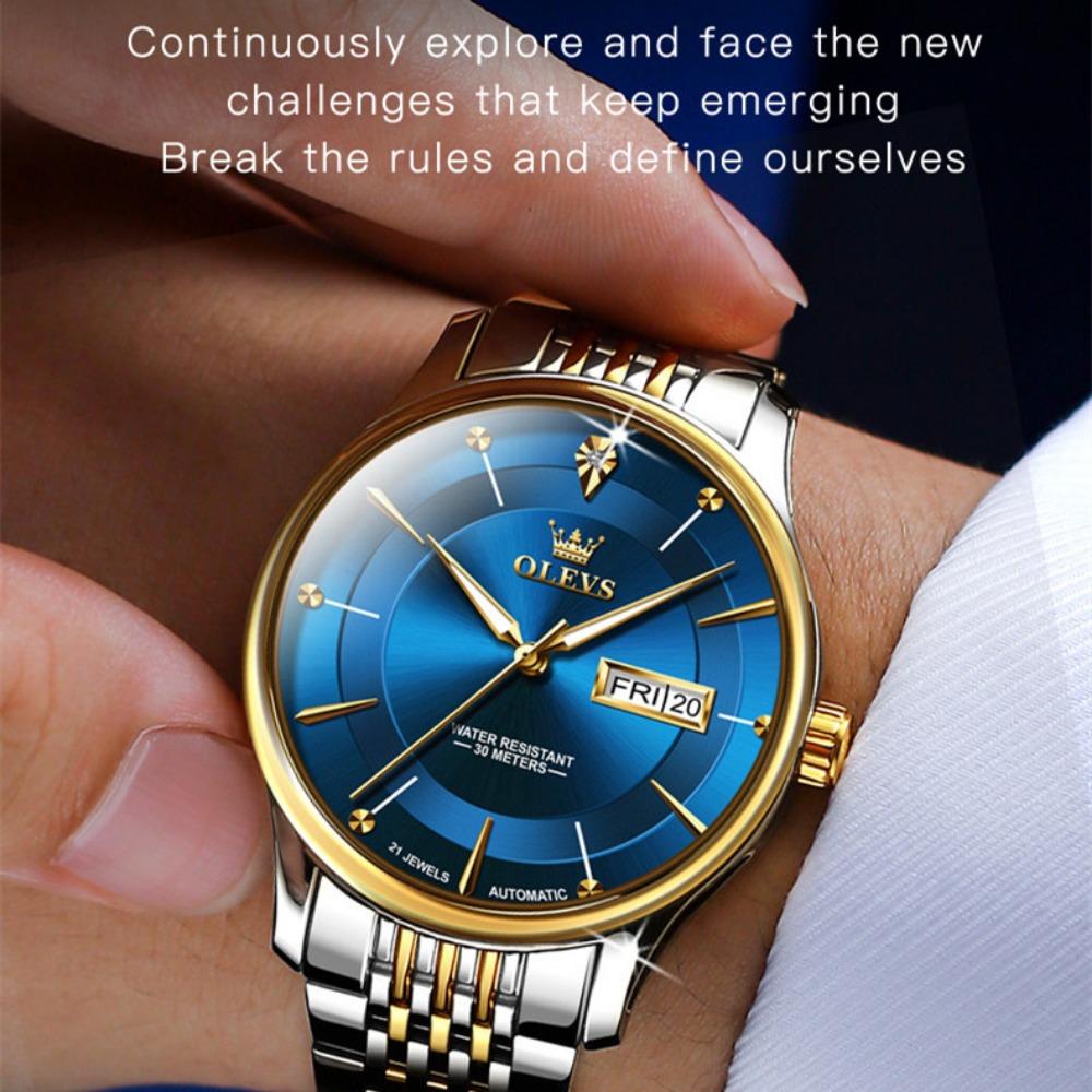 OLEVS New Top Men's Watch Simple Dual Calendar Mechanical Watch Fashion Men's Watch High -end High -end