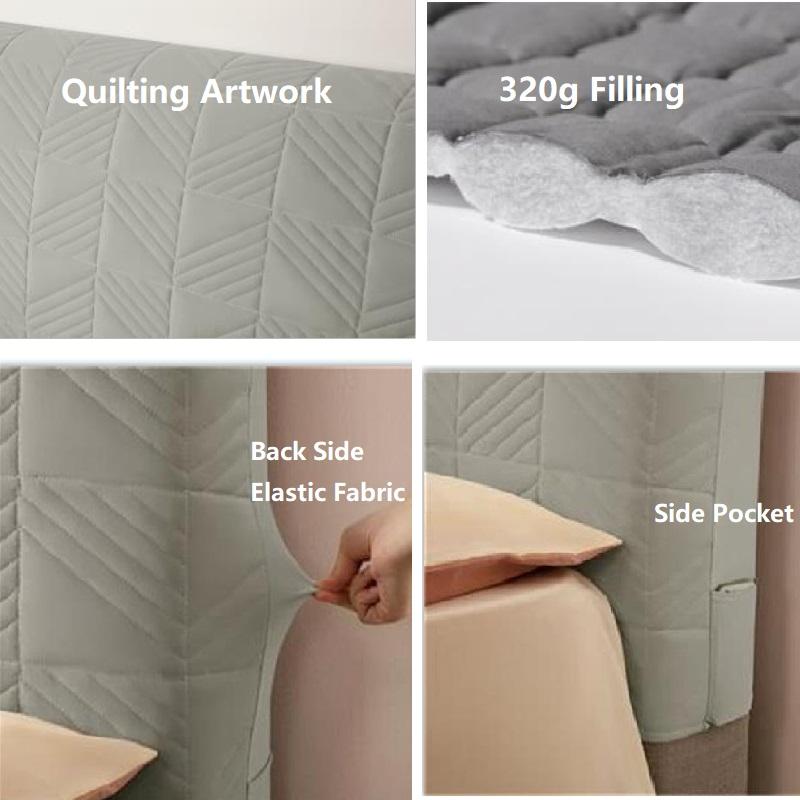 Утолщенный тонкий бархатный стеганый чехол на изголовье однотонного серого цвета, универсальный мягкий фланелевый стеганый чехол на изголовье кровати 200x70 см