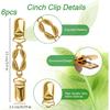 6 Pack Sweater Clips, Clothing Cinch Clips for Women, Vintage Style Dress Clips for Sweaters and Shirts, Fashion Accessories for Formal and Casual