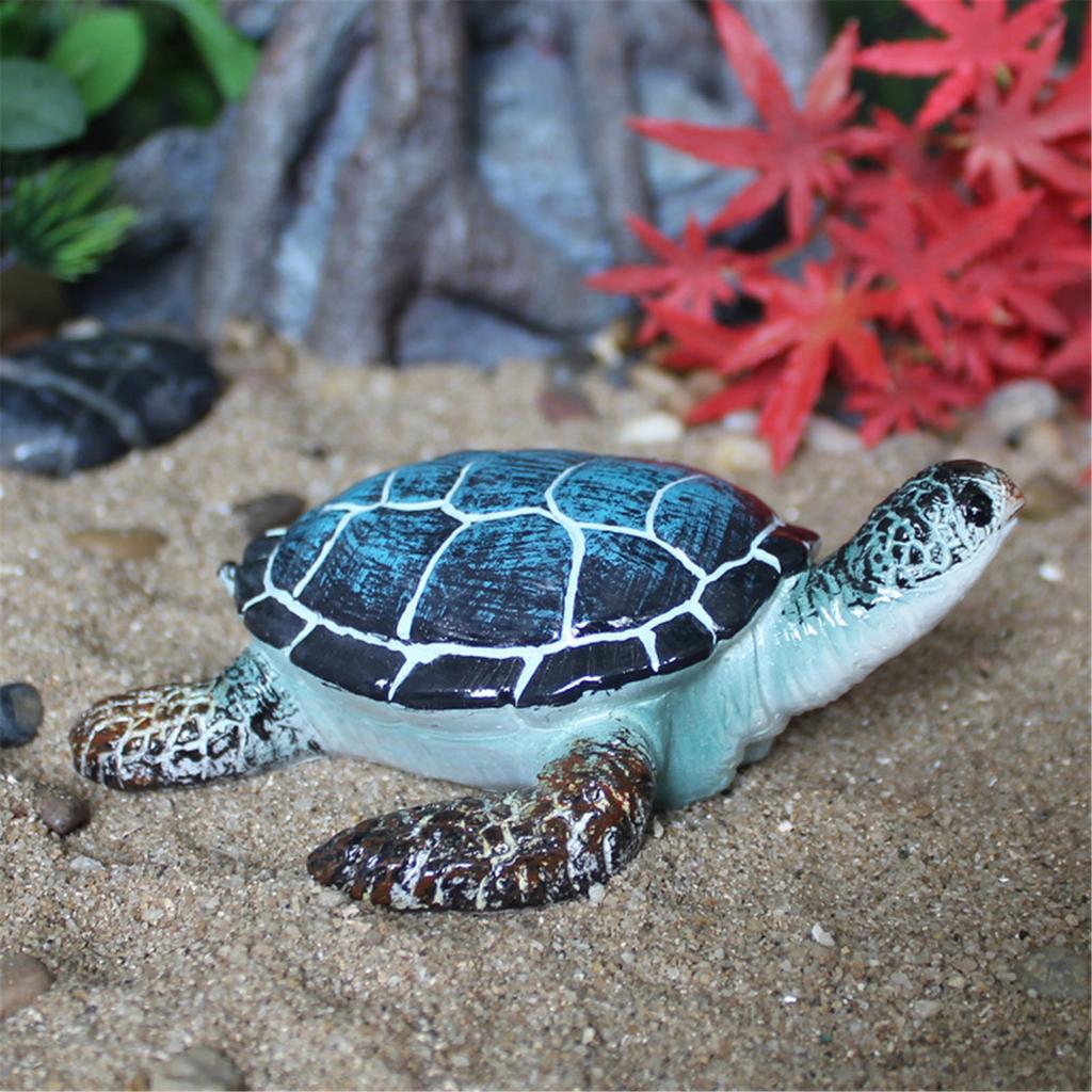 Resin Beach Sea Turtles Miniature Figurine Garden Decoration Fairy Garden Dollhouse Landscape Decoration Ornament