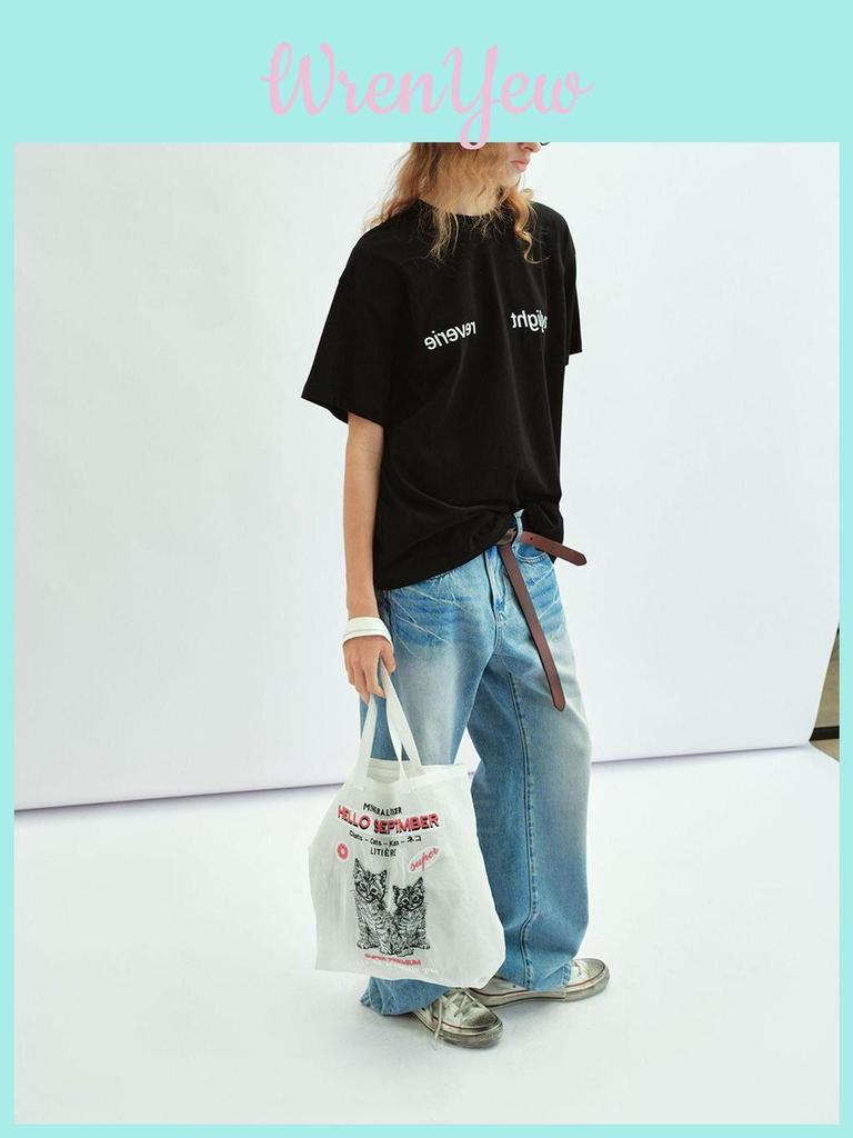 Streetwear Letter Embroidered Cotton T Shirt For Teens Casual Daily Wear