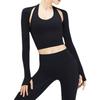 Womens Long Sleeve Yoga Cardigan Lightweight Stretchy Fitness Cover-Up Winter Workout