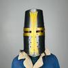 Blackened Templar Helmet Holy Brass Cross Crusader Medieval Knight Armor 18g Mild Steel LARP Cosplay Costume Gift