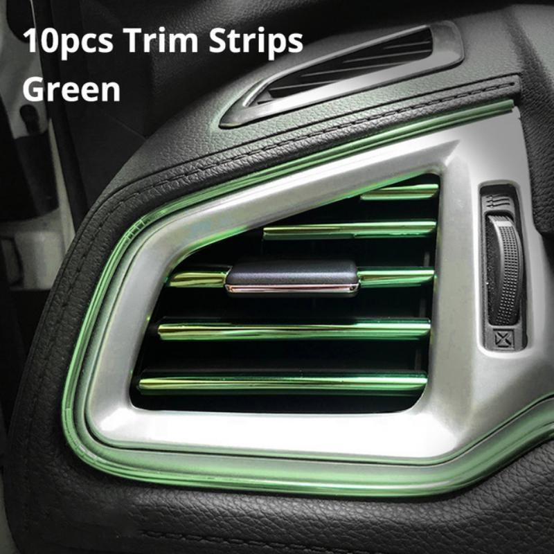 10 шт., вентиляционная решетка, переключатель, обод, наклейка, U-образный стиль, декоративная полоса для кондиционера, интерьер, экстерьер, сделай сам, стайлинг автомобиля