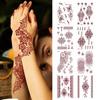 Временная татуировка-наклейка Yousheng, Цветочный кружевной узор лотоса, Поддельные татуировки для женщин и мужчин, Водонепроницаемая, для самостоятельного нанесения на лицо, руки, ноги, Декор для тела