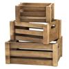 Wooden Wood Nesting Storage Crates Handle Storage Container Vintage Wood Basket  Bedroom