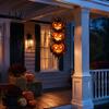 Spooky Theme House Decor Halloween Triple Stacked Jack-o'-Lantern Door Hanger, 2D Pumpkin Wall Hanging Ornament, Souvenir Party Favors Fall Porch for