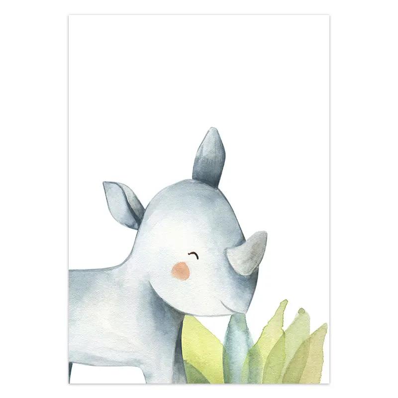 Милая декоративная картина с животными Зебра Слон Лиса Картина для детской комнаты Настенное искусство Украшение Постер для детской комнаты Искусство