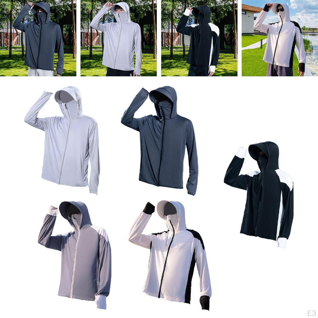 Мужская рубашка с капюшоном и защитой от солнца, охлаждающая мягкая со съемным козырьком, летняя толстовка с капюшоном для рока